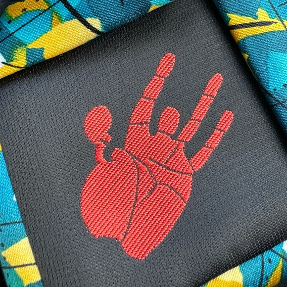 NWOT - Jerry Garcia Mens Formal Necktie Tie JG-9501 Abstract Multicolored Blue - Picture 6 of 7